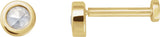 14K Gold Natural Diamond Round Rose-Cut Bezel-Set Earrings - Yellow Gold