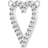 Platinum Round Lab-Grown Diamond Accented Heart Necklace - view 2