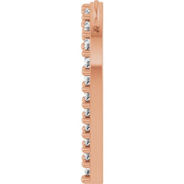 14K Gold Round Lab-Grown Diamond Accented Heart Necklace - Rose Gold - view 3