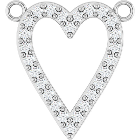 Platinum Round Lab-Grown Diamond Accented Heart Necklace
