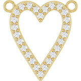 14K Gold Round Lab-Grown Diamond Accented Heart Necklace - Yellow Gold