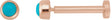 14K Gold Natural Turquoise Round Rose-Cut Bezel-Set Earrings - Rose Gold