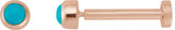 14K Gold Natural Turquoise Round Rose-Cut Bezel-Set Earrings - Rose Gold
