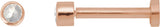 14K Gold Natural Diamond Round Rose-Cut Bezel-Set Earrings - Rose Gold