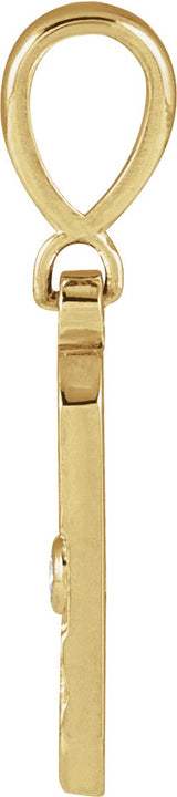 14K Gold Round Natural Diamond Accented Sun Necklace or Pendant - Yellow Gold - view 2