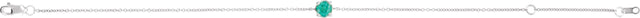 14K Gold Round Lab-Grown Emerald Solitaire Link Bracelet - White Gold - view 2