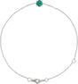 14K Gold Round Lab-Grown Emerald Solitaire Link Bracelet - White Gold