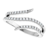 Platinum Round Natural Diamond Accented Bypass Ring - view 5