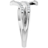 Platinum Round Natural Diamond Accented Bypass Ring - view 4