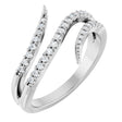 Platinum Round Natural Diamond Accented Bypass Ring
