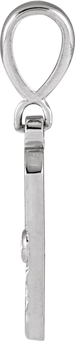 14K Gold Round Natural Diamond Accented Sun Necklace or Pendant - White Gold - view 2