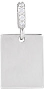 Platinum Engravable Accented Necklace or Pendant