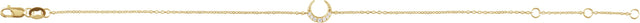 14K Gold Round Natural Diamond Accented Crescent Moon Bracelet - Yellow Gold - view 2
