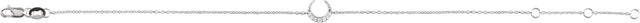 14K Gold Round Natural Diamond Accented Crescent Moon Bracelet - White Gold - view 2