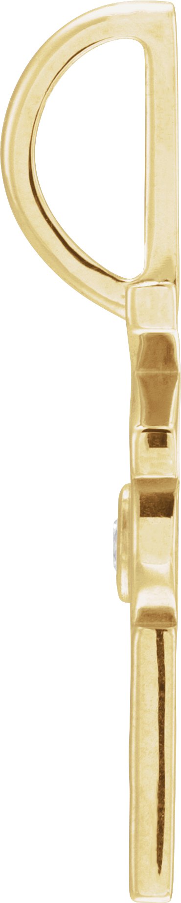 14K Gold Round Natural Diamond Accented Vote Pendant - Yellow Gold - view 2