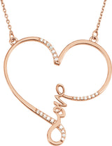 14K Gold Infinity-Inspired Love Heart Necklace - Rose Gold