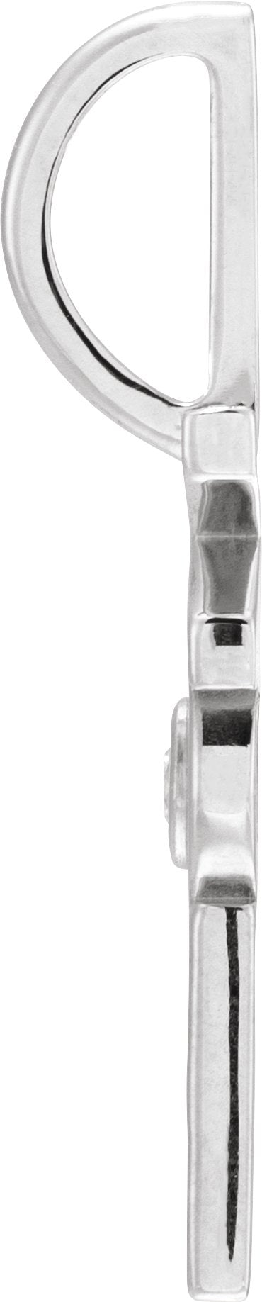 14K Gold Round Natural Diamond Accented Vote Pendant - White Gold - view 2