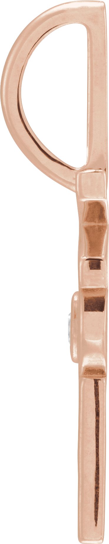 14K Gold Round Natural Diamond Accented Vote Pendant - Rose Gold - view 2