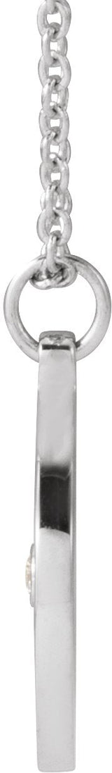 14K Gold Round Natural Diamond Accented Compass Necklace or Pendant - White Gold - view 2