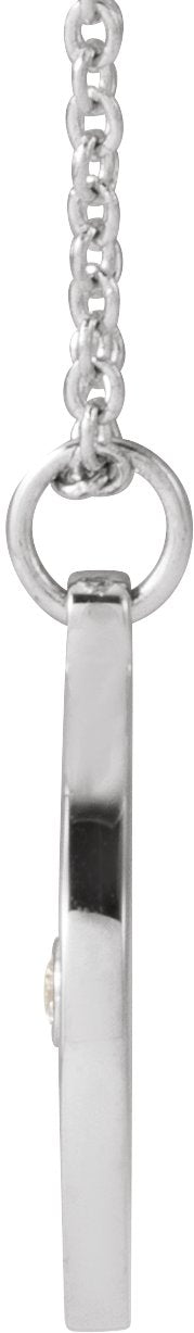 14K Gold Round Natural Diamond Accented Compass Necklace or Pendant - White Gold - view 2