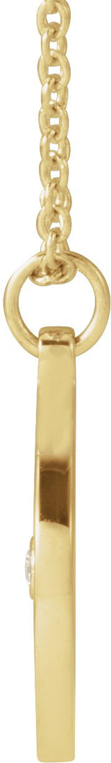 14K Gold Round Natural Diamond Accented Compass Necklace or Pendant - Yellow Gold - view 2