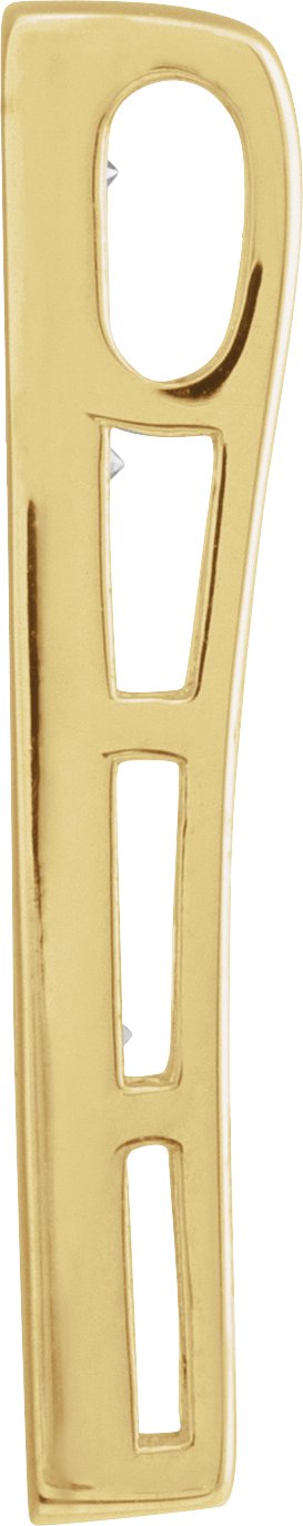 14K Gold Round Natural Diamond Accented Heart Bar Pendant - view 2
