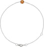 14K Gold Round Natural Citrine Solitaire Link Bracelet - White Gold