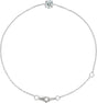 14K Gold Round Natural Diamond Solitaire Link Bracelet - White Gold