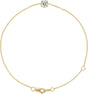 14K Gold Round Natural White Sapphire Solitaire Link Bracelet - Yellow Gold