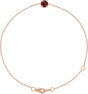 14K Gold Round Natural Mozambique Garnet Solitaire Link Bracelet - Rose Gold