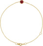 14K Gold Round Lab-Grown Ruby Solitaire Link Bracelet - Yellow Gold
