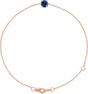 14K Gold Round Lab-Grown Blue Sapphire Solitaire Link Bracelet - Rose Gold