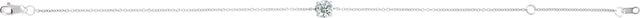 14K Gold Round Natural White Sapphire Solitaire Link Bracelet - White Gold - view 2