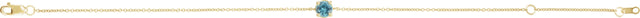 14K Gold Round Natural Blue Zircon Solitaire Link Bracelet - Yellow Gold - view 2