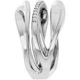 Platinum Round Natural Diamond Accented Freeform Ring – 1mm Stones - view 5
