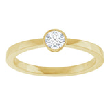 14K Gold Round Natural Diamond Bezel-Set Solitaire Ring - Yellow Gold - view 3