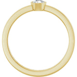 14K Gold Round Natural Diamond Bezel-Set Solitaire Ring - Yellow Gold - view 2