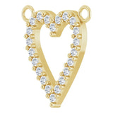 14K Gold Round Lab-Grown Diamond Accented Heart Necklace - Yellow Gold - view 2