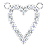 Platinum Round Lab-Grown Diamond Accented Heart Necklace