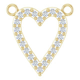 14K Gold Round Natural Diamond Accented Heart Necklace – 13.4x12.5mm - Yellow Gold