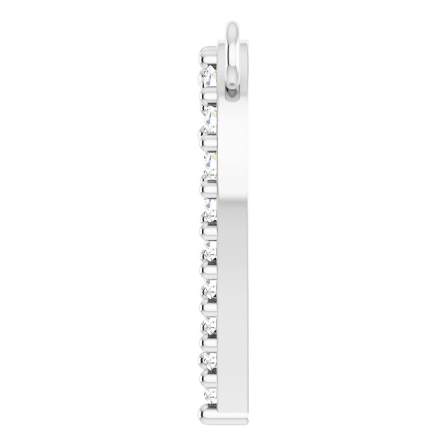 Platinum Round Lab-Grown Diamond Accented Heart Necklace - view 3