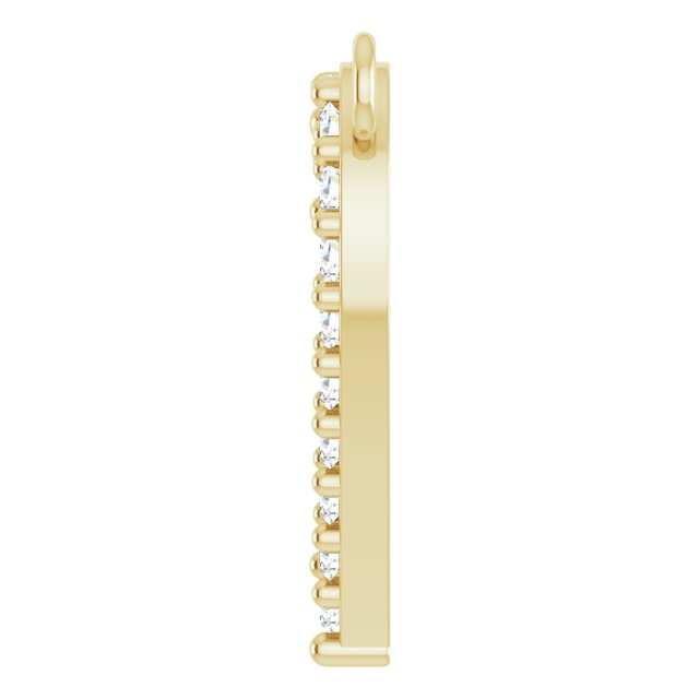 14K Gold Round Lab-Grown Diamond Accented Heart Necklace - Yellow Gold - view 3