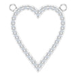 Platinum Round Natural Diamond Accented Heart Necklace – 13.4x12.5mm