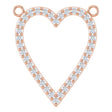14K Gold Round Natural Diamond Accented Heart Necklace – 13.4x12.5mm - Rose Gold