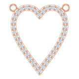 14K Gold Round Natural Diamond Accented Heart Necklace – 13.4x12.5mm - Rose Gold
