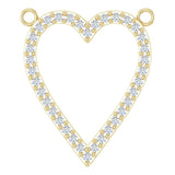 14K Gold Round Lab-Grown Diamond Accented Heart Necklace - Yellow Gold