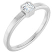 Platinum Asscher Lab-Grown Diamond Bezel-Set Solitaire Ring