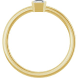 14K Gold Asscher Lab-Grown Diamond Bezel-Set Solitaire Ring - Yellow Gold - view 2
