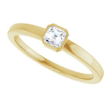 14K Gold Asscher Natural Diamond Bezel-Set Solitaire Ring - Yellow Gold - view 5
