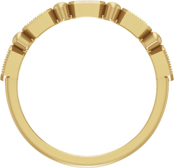14K Gold Round Natural Diamond Stackable Ring – 1.2mm Stones - Yellow Gold - view 2